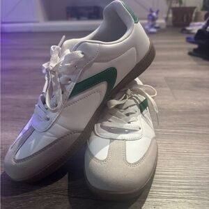 White and Green Sneakers